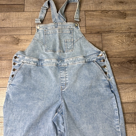 Lane Bryant Blue Denim Overalls Wide Leg - Picture 3 of 12